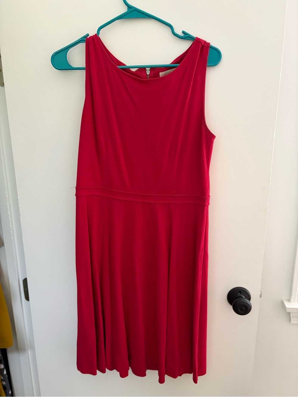 LOFT Red Sleeveless Midi Dress